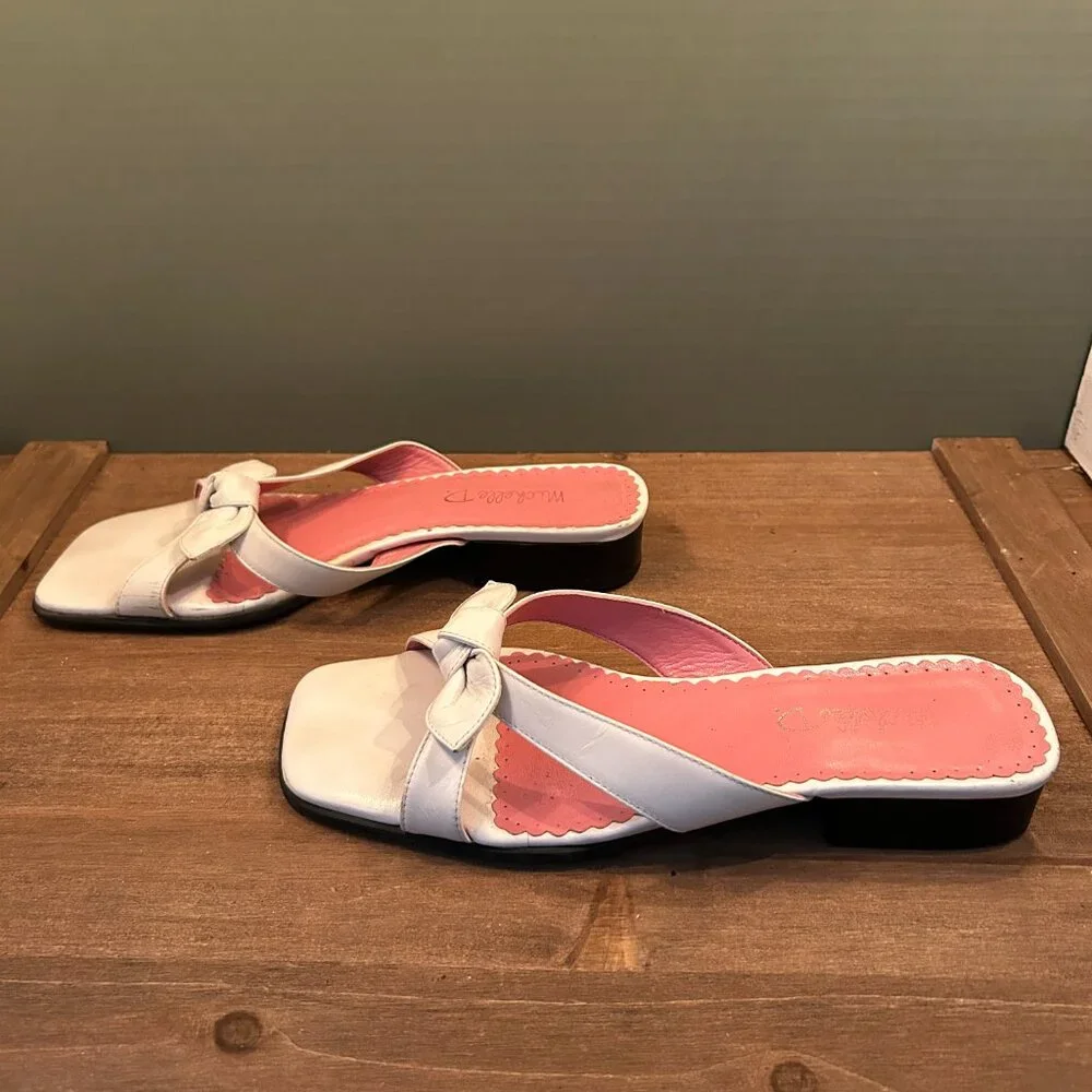Michelle D. Womens White Bow Slip On 1.25